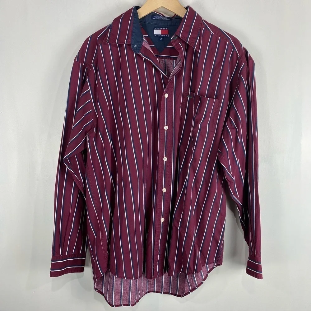 Tommy Hilfiger Men's Bundle Set Of 2‎ Full Button Up Down Casual Shirts Medium